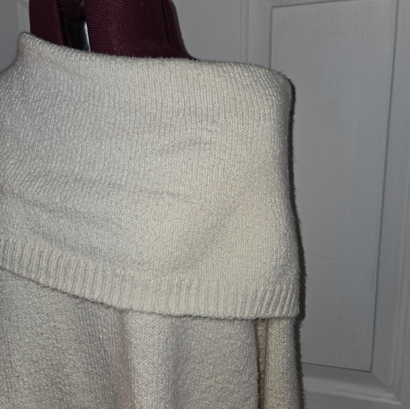 Anthropologie Off Shoulder Cream Knit Oversized Large Sweater - Picture 2 of 9